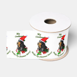 Black and Tan Coonhound Weihnachten Ripsband