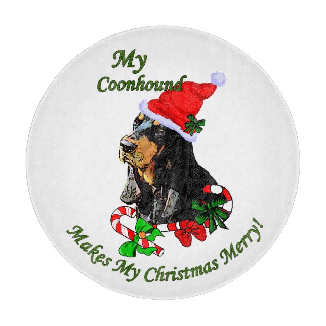 Black and Tan Coonhound Weihnachten Schneidebrett (Vorderseite)