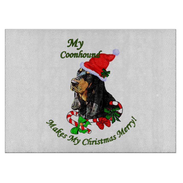 Black and Tan Coonhound Weihnachten Schneidebrett (Vorderseite)