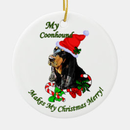 Black and Tan Coonhound Weihnachtsgeschenke Orname Keramikornament