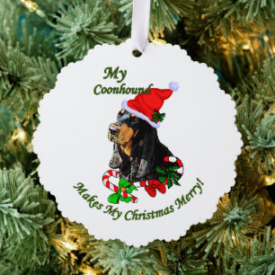 Black and Tan Coonhound Weihnachtsgeschenke Ornament Karte