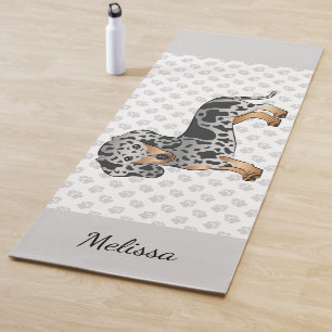 Black and Tan Dapple Kurz Haare Dackel & Name Yogamatte