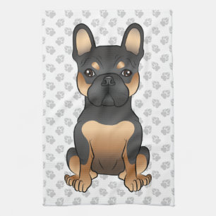 Black And Tan French Bulldog / Französischer Niedl Geschirrtuch