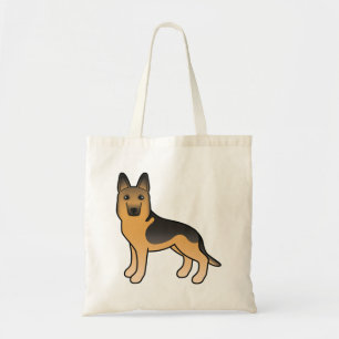Black And Tan German Shepherd Dog Illustration Tragetasche