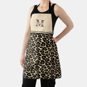 Black and Tan Leopard Print   MIT MONOGRAMM SCHÜRZ Schürze