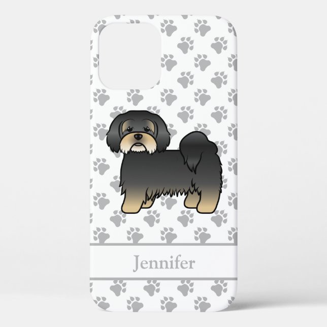 Black and Tan Lhasa Apso Niedlicher Cartoon Dog &  Case-Mate iPhone Hülle (Rückseite)
