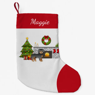 Black and Tan Mini Goldendoodle - Weihnachtssaal Kleiner Weihnachtsstrumpf