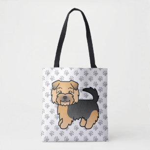 Black and Tan Norfolk Terrier Cartoon Dog & Paws Tasche