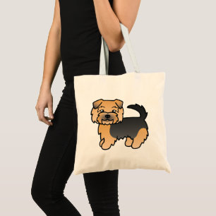Black and Tan Norfolk Terrier Cartoon Dog Tragetasche