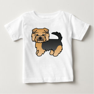 Black and Tan Norfolk Terrier Hunde Karikatur Kuns Baby T-shirt