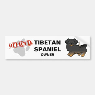 Black and Tan Tibetan Spaniel Cartoon Dog Autoaufkleber