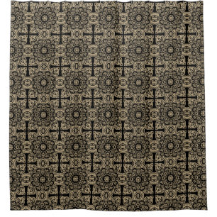 Black and Tan Tribal Duschvorhang