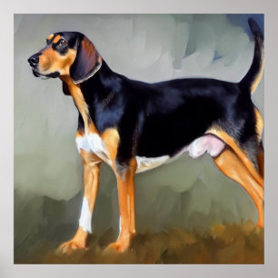 Black and Tan Virginia Foxhound Dog Poster