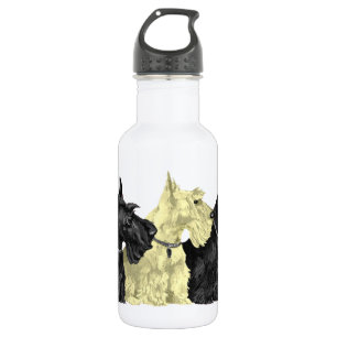 Black and Wheaten Scotties Trinkflasche