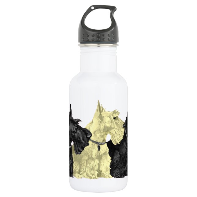 Black and Wheaten Scotties Trinkflasche (Vorderseite)