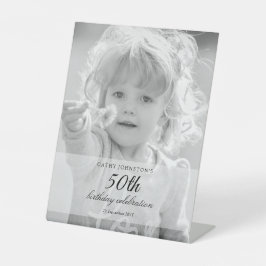 Black and White 50th Birthday Tabletop Sockelschild