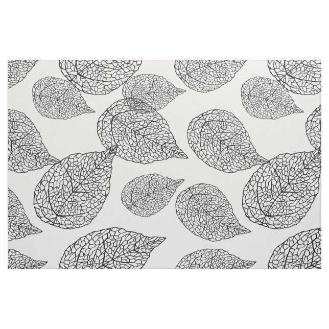 Black and White Abstract Leafs Pattern Stoff (Fat Quarter (45,7 x 55,9 cm))