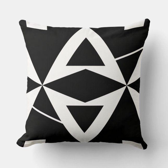 Black and white abstract modern trendy retro cool  kissen (Vorderseite)