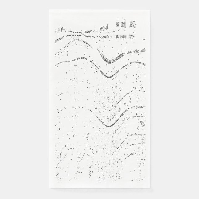Black And White Abstract Swirl Rustic Wedding Serviette (Vorderseite)