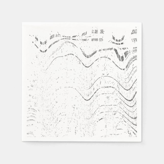 Black And White Abstract Swirl Rustic Wedding Serviette (Vorderseite)