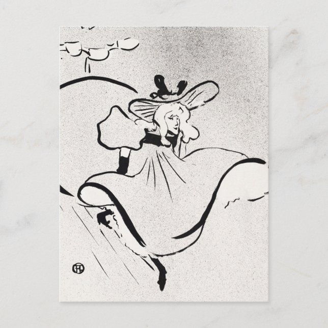 Black and White Art Jane Avril von Toulouse Lautre Postkarte (Vorderseite)