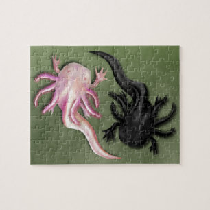 Black and White Axolotls Art