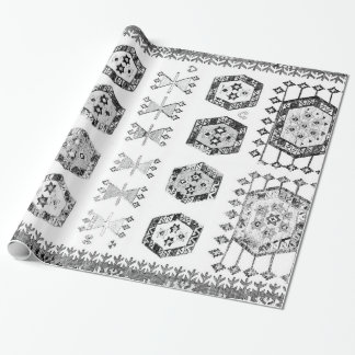 Black and White Aztec Shape Pattern Geschenkpapier