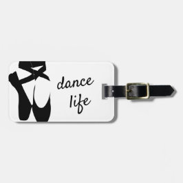 Black and White Ballet Shoes Dance Life Custom Gepäckanhänger