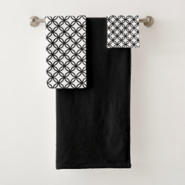 Black and White Bath Towel Set