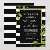 Black and White Be Our Guest Faire-part de mariage