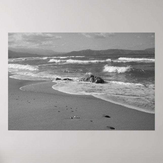 Black and White Beach Poster (Vorne)