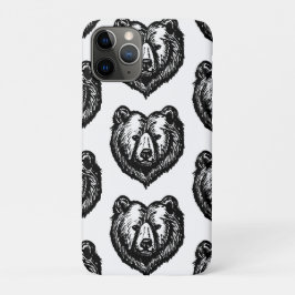 Black and White Bear's Face Ink Drawing Case-Mate iPhone Hülle