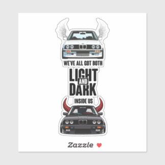 Black and white BMW E30 Aufkleber