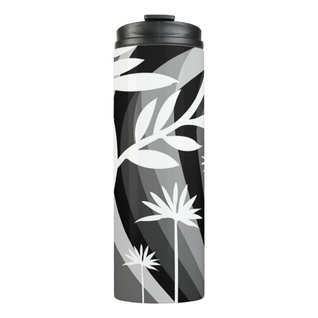 Black and White Botanical Illustration Thermosbecher (Vorderseite)