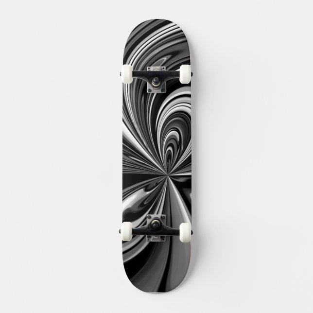 Black and White Bow Abstract Skateboard Deck (Vorderseite)