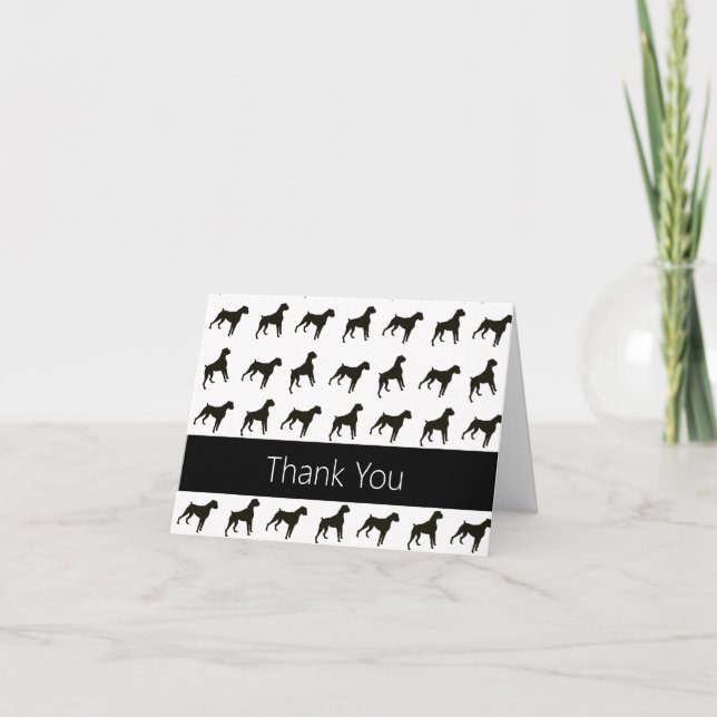Black and White Boxer Dog Business Vielen Dank Anm Dankeskarte (Vorderseite)