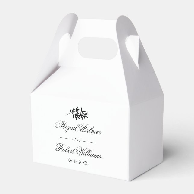 Black and white branch Old Money wedding Geschenkschachtel (Vorderseite)
