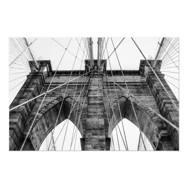Black and White Brooklyn Bridge Foto NYC (Vorne)