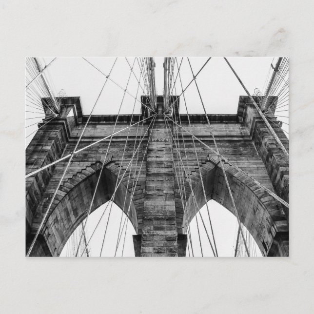 Black and White Brooklyn Bridge Foto NYC Postkarte (Vorderseite)