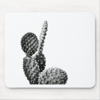 Black and White Cactus Zwart en Wit Mousepad