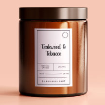 Black and White Candle Product Label Stickers