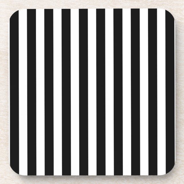 Black and white candy stripes getränkeuntersetzer (Vorderseite)