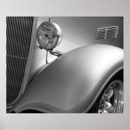 Black and White Car Photo Poster