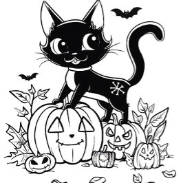 Black and White Cartoon Cat T-Shirt