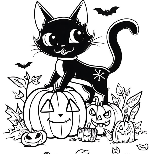 Black and White Cartoon Cat T-Shirt (Von Creator hochgeladen)