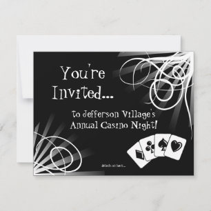 Black and White Casino Einladung