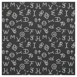 Black and White Cattle Brands Fabric Stoff
