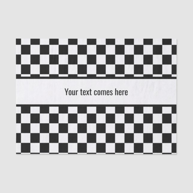 Black and white checkered seidenpapier (Vorderseite)