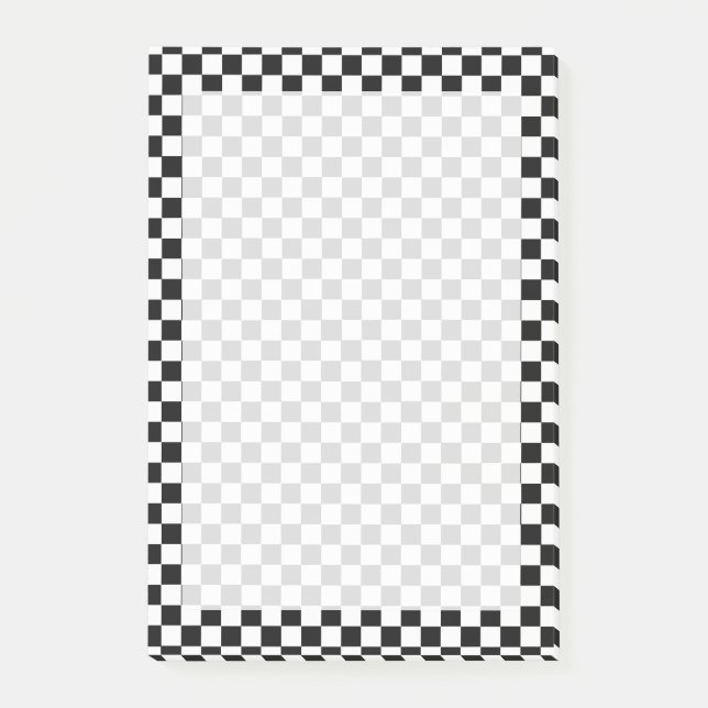 Black and White Classic Checkerboard by STaylor Post-it Klebezettel (Vorderseite)