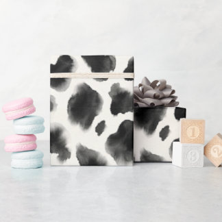 Black and White Cow Print Pattern Geschenkpapier